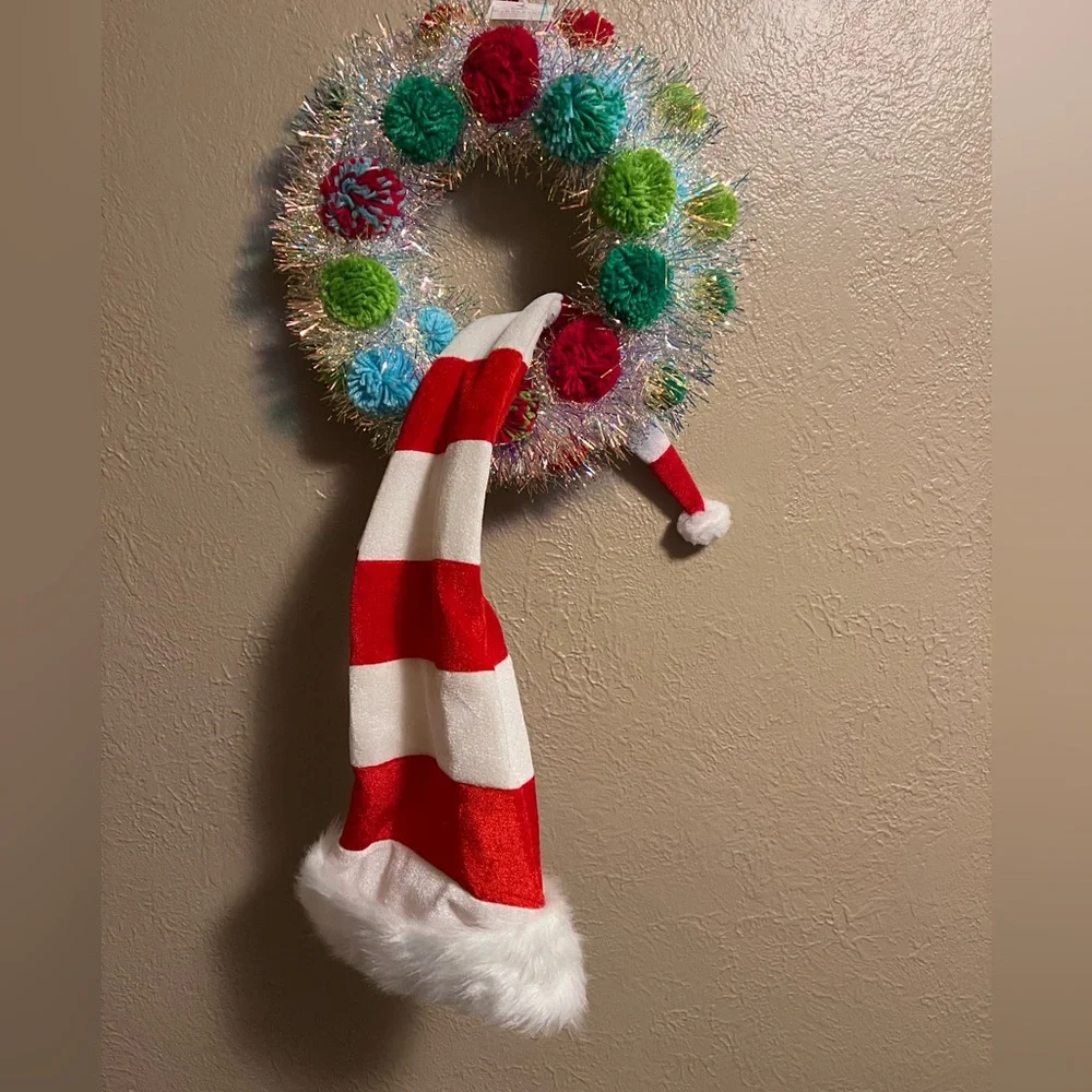 Dr Seuss cat in the hat Grinch LONG Santa Fur Cuff Christmas STRIPES big kid